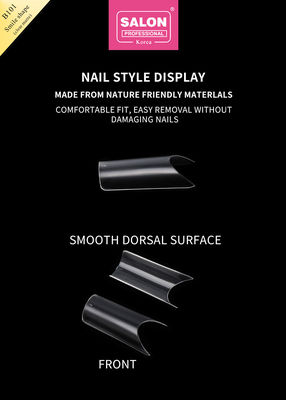 Unhas artificiais ABS de cor clara 500 peças de aplicação fácil unhas falsas para salão de nail art