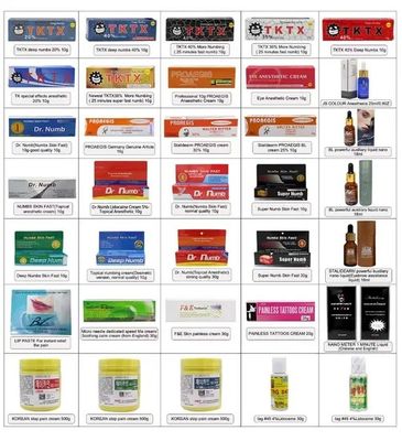 Creme Anestésico Tktx Numb 55% 75% Original para Tatuagem, Pomada Anestésica a Laser, Tktx Strong Numbing Cream Atacado, Preço de Fábrica OEM, Cor Branca e Rosa, Creme Tktx Numb