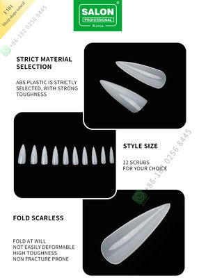 pontas afiadas da senhora Artificial Nails Half da forma 500pcs e prego falso da tampa completa