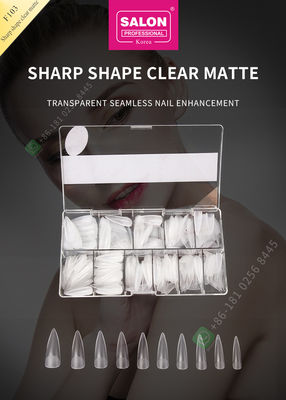 meias pontas dos pregos falsos afiados de Matte Lady French Style Artificial da forma 500pcs e prego falso da tampa completa