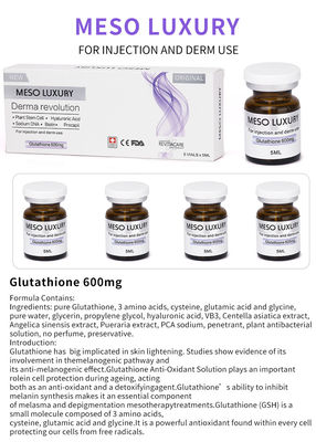Glutationa MESO LUXURY Soro de Injeção de Mesoterapia Booster de Pele Clareador Hidratante Anti-Envelhecimento Clareador