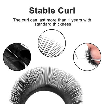YY Lash Extensions CC/D/DD Curl 0.10mm Espessura Volume Extensão 8-14mm Longo Duradouro Lashes falsos Matte Negro
