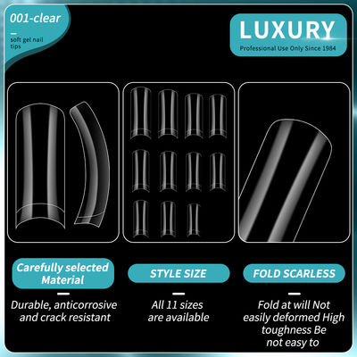 Luxo Clear Soft Gel Nail Tips Forma Quadrada Falsa unhas para as unhas de extensão