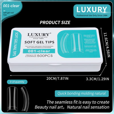 Luxo Clear Soft Gel Nail Tips Forma Quadrada Falsa unhas para as unhas de extensão