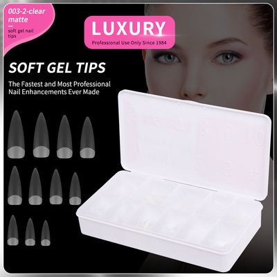500pcs Luxury Clear Matte Sharp Shape False Nails para a arte das unhas