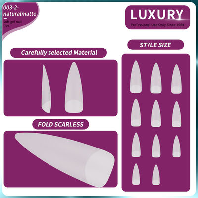 500pcs/caixa Profissional Natural Matte Shape Sharp Falso unhas para manicure DIY