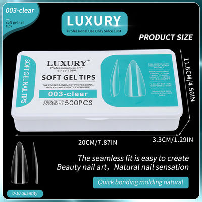 Dicas de unhas de gel macio 500PCS/caixa unhas acrílicas Prensa em unhas para arte de unhas design ferramentas de manicure