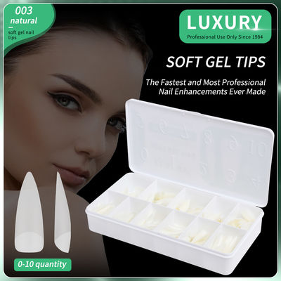Pneus de cor natural acrílico de forma mediana e afiada Pneus falsos para extensão de unhas