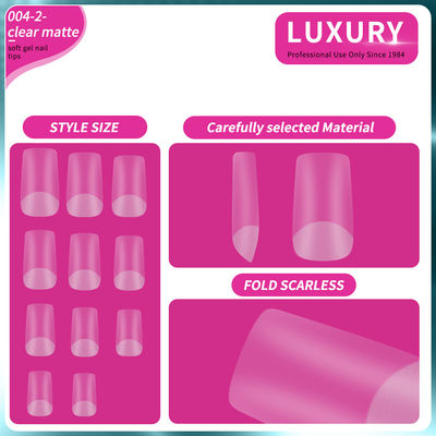500pcs/caixinha unhas falsas em forma de quadrado médio para extensão de unhas ferramentas de manicure 11 tamanhos