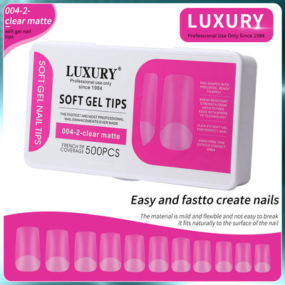 500pcs/caixinha unhas falsas em forma de quadrado médio para extensão de unhas ferramentas de manicure 11 tamanhos