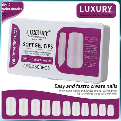 500pcs/caixa Natural Matte Quadrado Unhas Pontos Full Cover Acrílico Unhas Artificiais