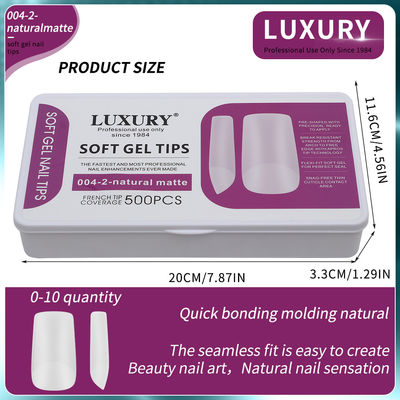 500pcs/caixinha unhas falsas em forma de quadrado médio para extensão de unhas ferramentas de manicure 11 tamanhos