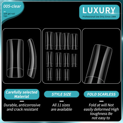 500PCS Quadrado Falsa unhas Acrílico Natural Luminoso Reutilizável Falsa unhas dicas para a arte das unhas DIY