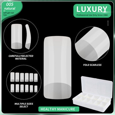 500PCS Quadrado Falsa unhas Acrílico Natural Luminoso Reutilizável Falsa unhas dicas para a arte das unhas DIY
