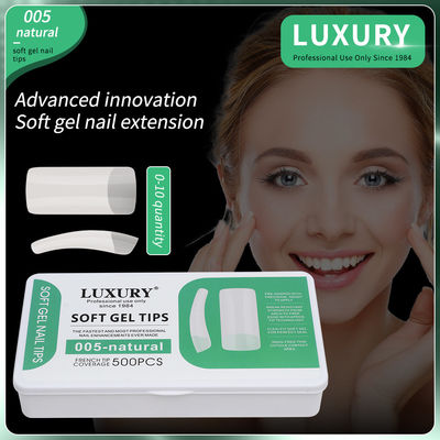 500PCS Quadrado Falsa unhas Acrílico Natural Luminoso Reutilizável Falsa unhas dicas para a arte das unhas DIY