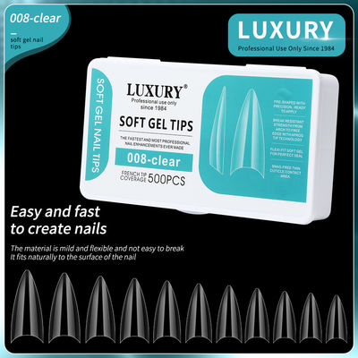 Profissional Nail Art 500PCS unhas falsas de forma afiada com design ultrafinos 11 tamanhos