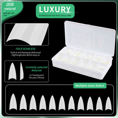 Profissional Nail Art 500PCS unhas falsas de forma afiada com design ultrafinos 11 tamanhos