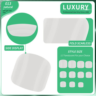 Falsas unhas de pés 500pcs/Box Soft Gel Full Cover Toe Nail Tips Natural Color Falsa Toenail Para Salões de unhas