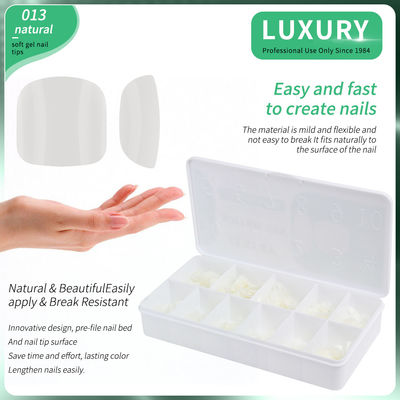 Falsas unhas de pés 500pcs/Box Soft Gel Full Cover Toe Nail Tips Natural Color Falsa Toenail Para Salões de unhas