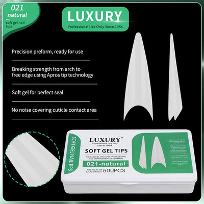 500pcs/caixa Ultra-fina Stiletto Press-On unhas naturais sem costura de forma afiada Falso unhas para mulheres e meninas