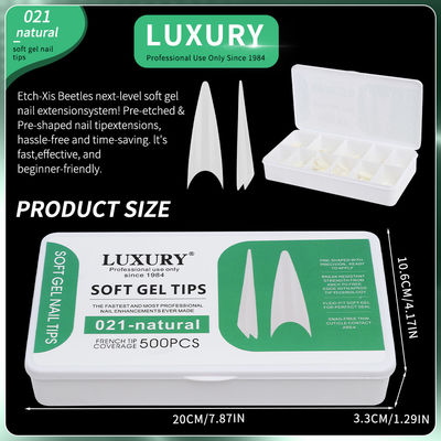 500pcs/caixa Ultra-fina Stiletto Press-On unhas naturais sem costura de forma afiada Falso unhas para mulheres e meninas