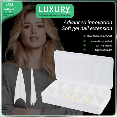 500pcs/caixa Ultra-fina Stiletto Press-On unhas naturais sem costura de forma afiada Falso unhas para mulheres e meninas