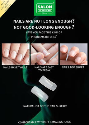 Profissional Falsa unhas dicas natural clara cor coberta inteira dedos artificiais unhas meia cobertura dicas de unhas francesas