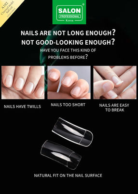Logotipo personalizado unhas ferramenta de extensão de construção rápida capa completa longa clara falsas pontas de unhas unhas artificiais