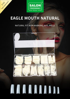 Boca de Águia de Cobertura Completa Gel Natural Suave Falso Desenhos de unhas Artificiais