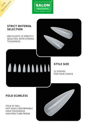 Longos Stiletto Nail Tips Full Cover Falsas unhas de cor natural com caixa para salões de unhas