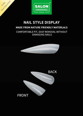 Longos Stiletto Nail Tips Full Cover Falsas unhas de cor natural com caixa para salões de unhas
