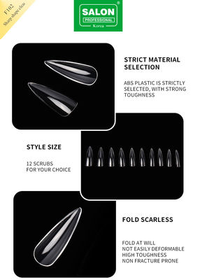 Long Soft Gel Amêndoa em unhas 12 tamanhos forma afiada acrílica pontas de unhas para extensões de unhas