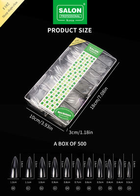 Long Soft Gel Amêndoa em unhas 12 tamanhos forma afiada acrílica pontas de unhas para extensões de unhas