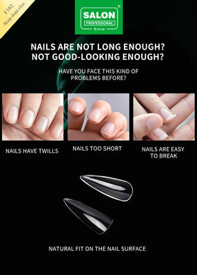 Long Soft Gel Amêndoa em unhas 12 tamanhos forma afiada acrílica pontas de unhas para extensões de unhas