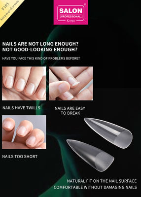Unhas de amêndoa transparente fosca extra longa Stiletto Unhas falsas de forma afiada Acrílico Dicas de unhas falsas para arte nas unhas