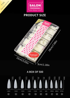 Longos Stiletto Nail Tips Full Cover Falsos Nail Tips com Caixa Natural Matte Falsa Nails