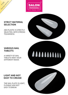 Longos Stiletto Nail Tips Full Cover Falsos Nail Tips com Caixa Natural Matte Falsa Nails