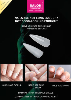 Longos Stiletto Nail Tips Full Cover Falsos Nail Tips com Caixa Natural Matte Falsa Nails