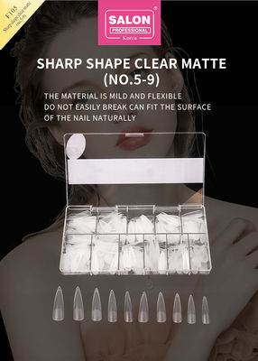 Clare Matte Color Acrílico Falso Ponto de Neve Conjunto Ultra-finos Formado Aguçado Prolongamentos de Arte de unhas