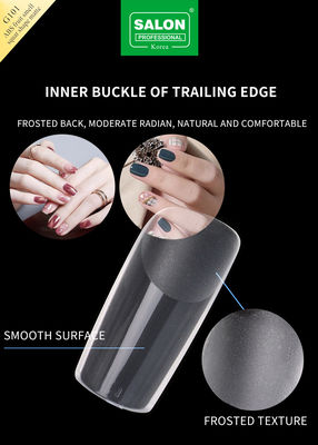 Full Matte Clear Acrylic Fake Nail Press Quadrado Médio em unhas para ferramentas de manicure de extensão de unhas