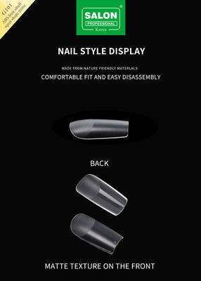 Full Matte Clear Acrylic Fake Nail Press Quadrado Médio em unhas para ferramentas de manicure de extensão de unhas