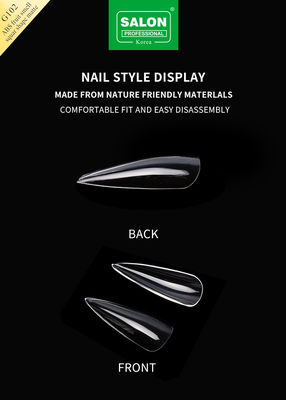Profissional ABS forma afiada unhas falsas Full Clear acrílico Falsa unhas 12 tamanhos para casa DIY