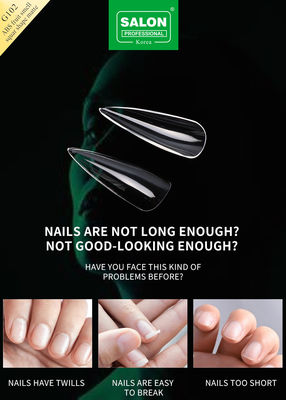 Profissional ABS forma afiada unhas falsas Full Clear acrílico Falsa unhas 12 tamanhos para casa DIY