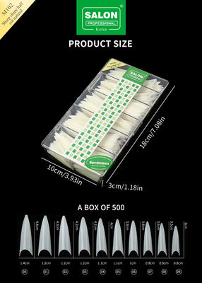 Apertas de forma natural de unhas dicas de meia tampa acrílico unhas falsas para DIY nail art salão 500pcs/caixa