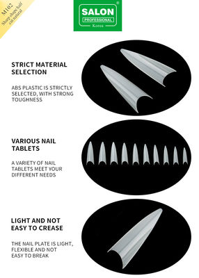 Apertas de forma natural de unhas dicas de meia tampa acrílico unhas falsas para DIY nail art salão 500pcs/caixa