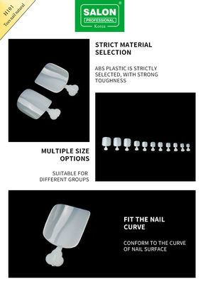 Cor Natural Falsa Toenails Set Full Cover Acrílico Toes Nail Para Salão-Finish Nail Art