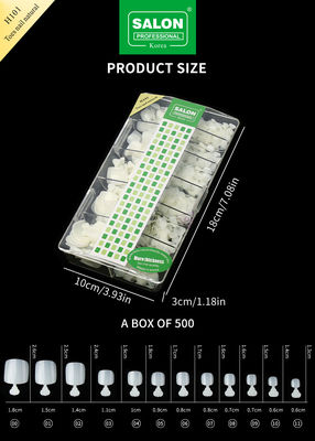 Cor Natural Falsa Toenails Set Full Cover Acrílico Toes Nail Para Salão-Finish Nail Art