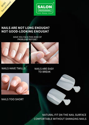 Cor Natural Falsa Toenails Set Full Cover Acrílico Toes Nail Para Salão-Finish Nail Art