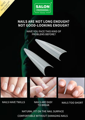 Dicas de unhas de forma afiada 500 PCS Kit de unhas de acrílico natural falso para extensões de unhas