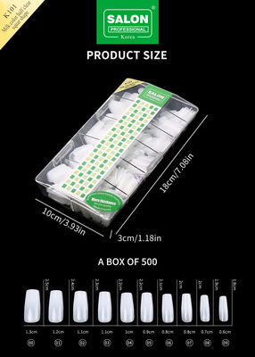 500pcs/Box ABS Salão Profissional Falsa unhas para DIY nail art
